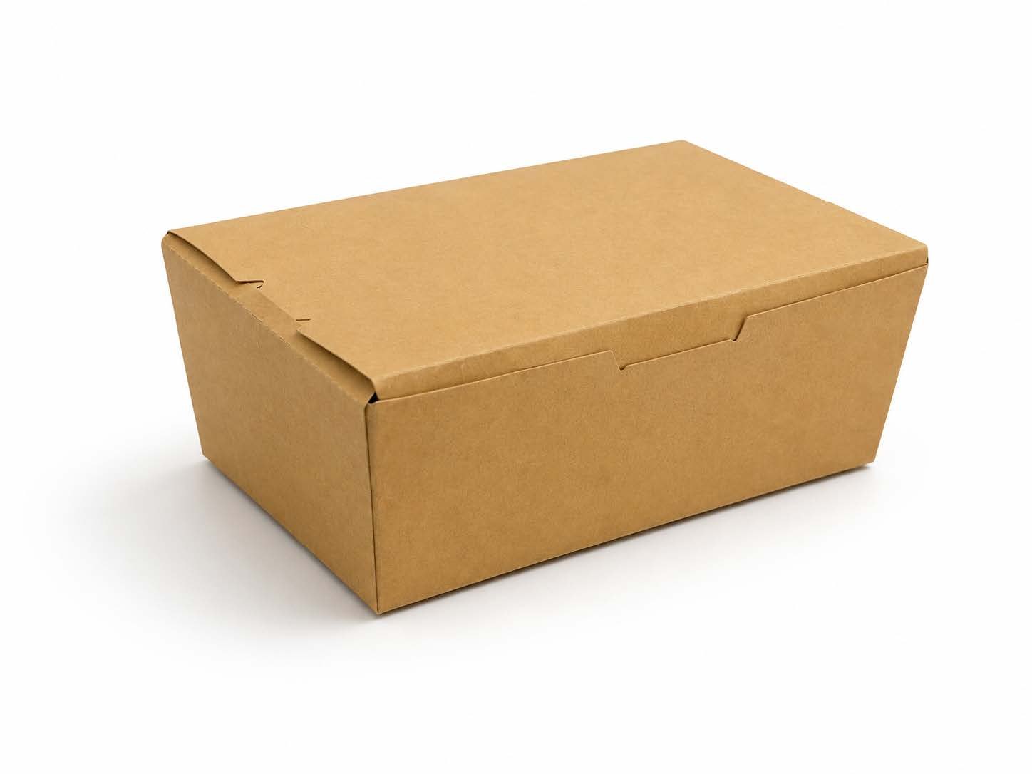 Flat top kraft to-go container
