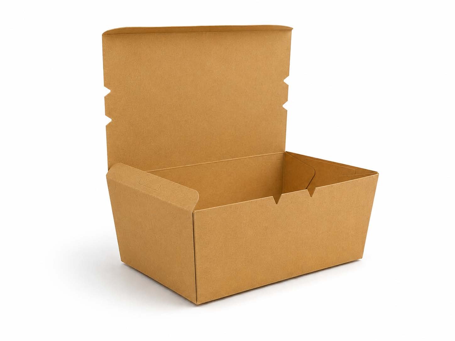 Open kraft flat top container